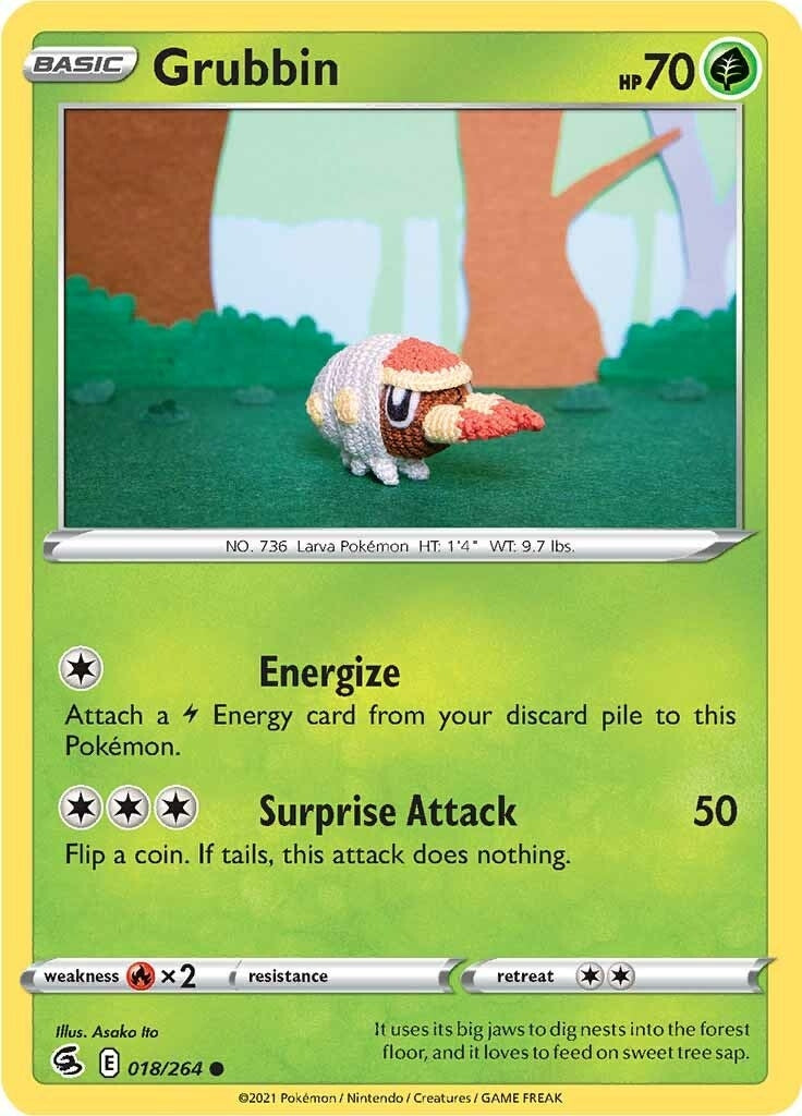 Image for Grubbin (018/264) (SWSH08: Fusion Strike) - Pokemon