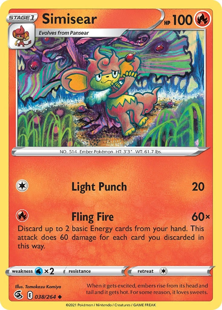 Image for Simisear (038/264) (SWSH08: Fusion Strike) - Pokemon