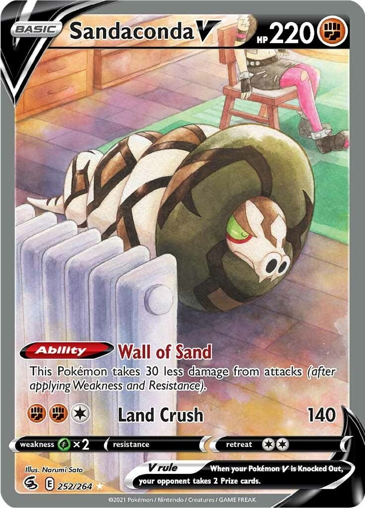Image for Sandaconda V (Alternate Full Art) (252/264) (SWSH08: Fusion Strike) - Pokemon