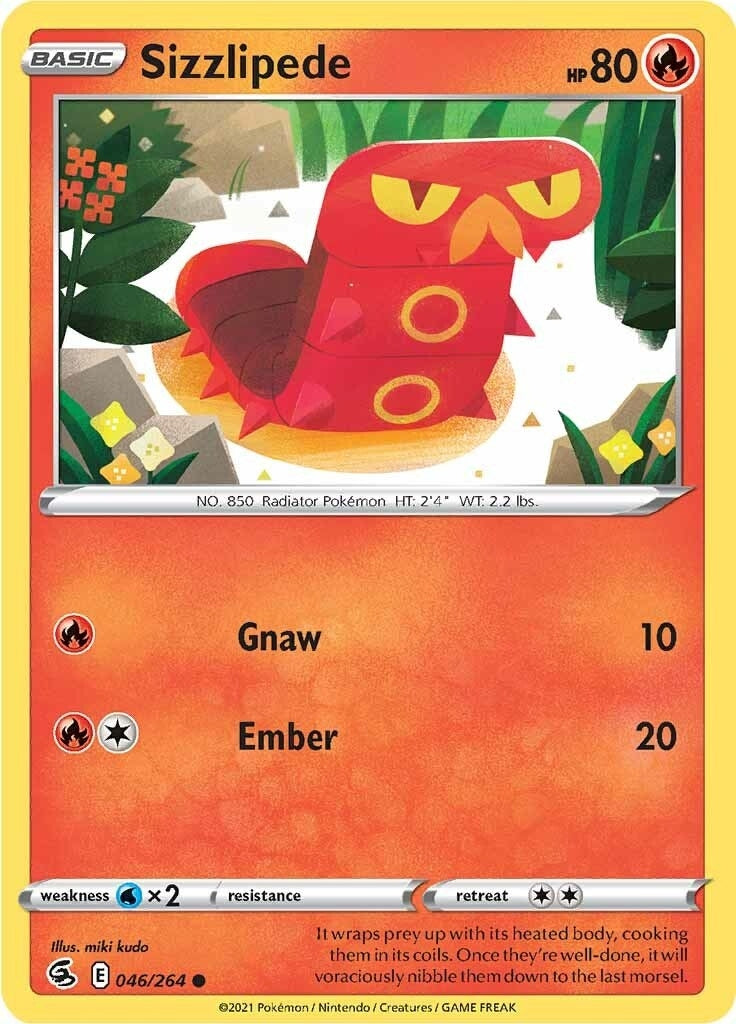Image for Sizzlipede (46) (046/264) (SWSH08: Fusion Strike) - Pokemon