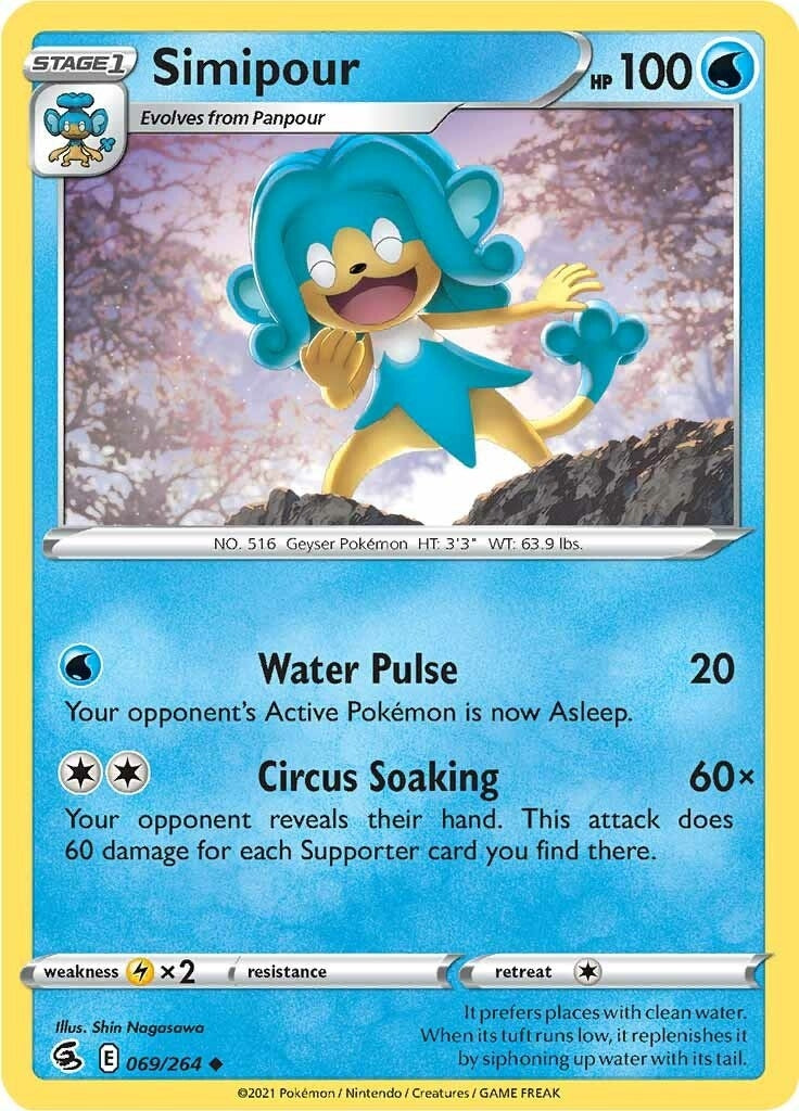Image for Simipour (069/264) (SWSH08: Fusion Strike) - Pokemon