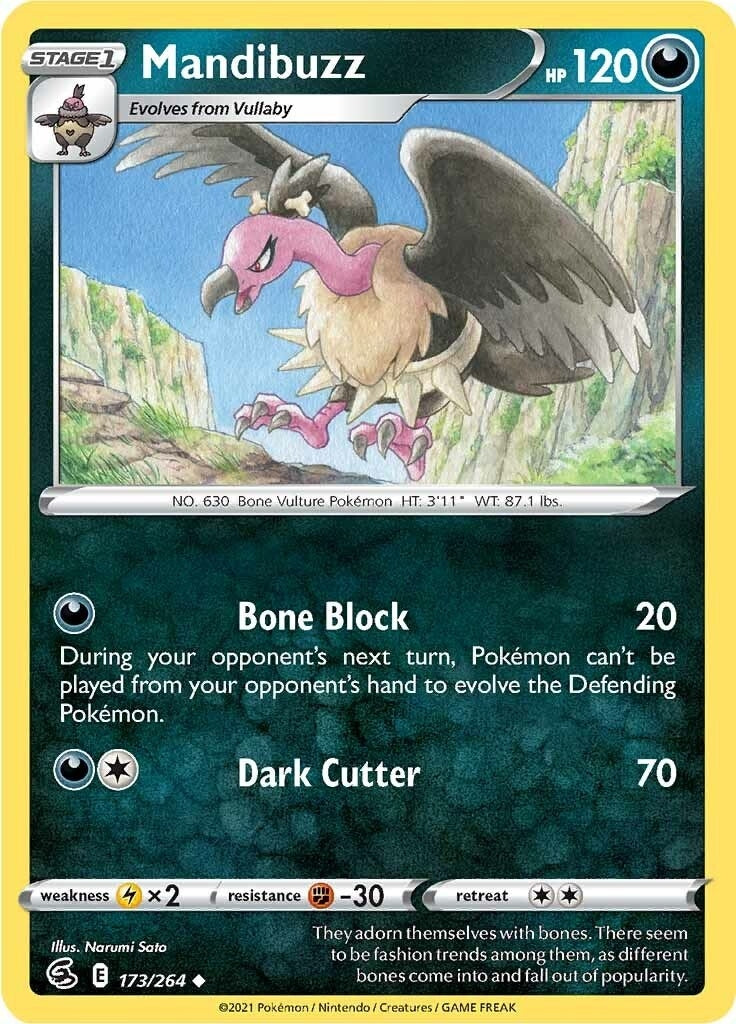 Image for Mandibuzz (173/264) (SWSH08: Fusion Strike) - Pokemon
