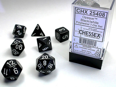 Chessex: Opaque Black 7-Die Set