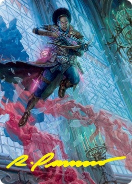 Kaya, Geist Hunter Art Card (Gold-Stamped Signature) (3) (Art Series: Innistrad: Crimson Vow)