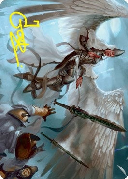 Angelic Quartermaster Art Card (Gold-Stamped Signature) (5) (Art Series: Innistrad: Crimson Vow)