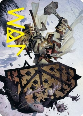 Estwald Shieldbasher Art Card (Gold-Stamped Signature) (9) (Art Series: Innistrad: Crimson Vow)