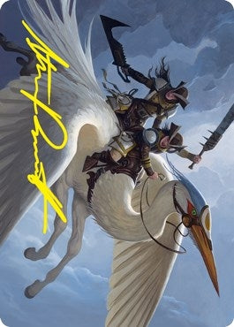 Gryffwing Cavalry Art Card (Gold-Stamped Signature) (11) (Art Series: Innistrad: Crimson Vow)