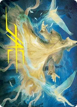 Heron-Blessed Geist Art Card (Gold-Stamped Signature) (13) (Art Series: Innistrad: Crimson Vow)