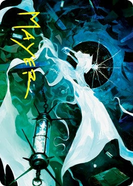 Thirst for Discovery Art Card (Gold-Stamped Signature) (25) (Art Series: Innistrad: Crimson Vow)