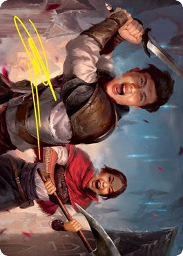 Daybreak Combatants Art Card (Gold-Stamped Signature) (42) (Art Series: Innistrad: Crimson Vow)