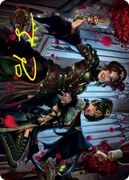 Falkenrath Celebrants (73/81) Art Card (Gold-Stamped Signature) (73) (Art Series: Innistrad: Crimson Vow)