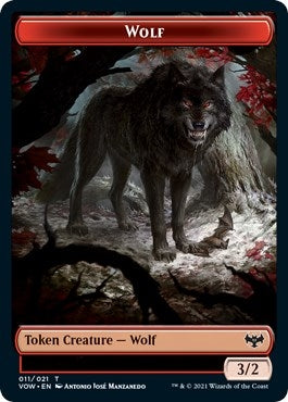 Image for Wolf (011) // Treasure Double-Sided Token (11 // 18) - Magic: The Gathering