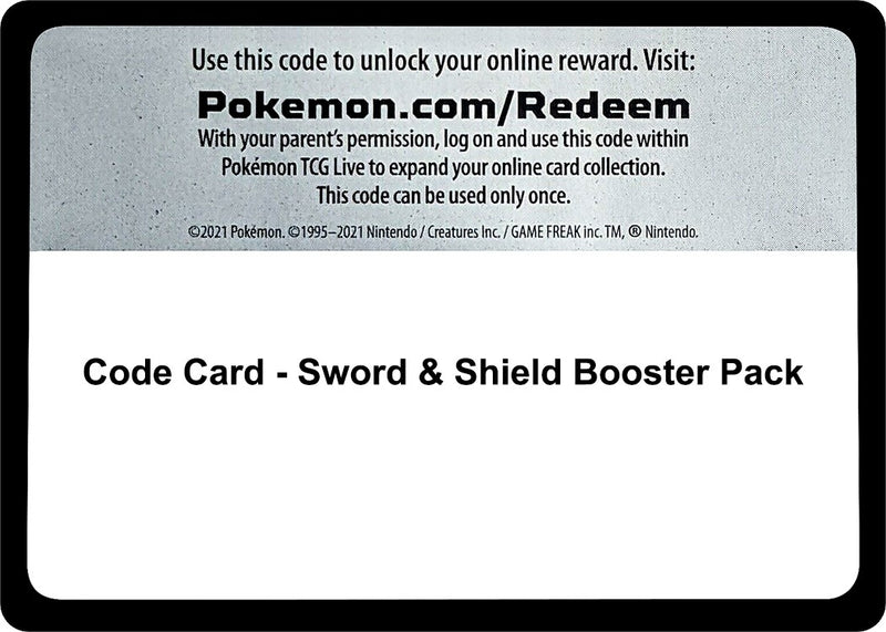 Image for Code Card - Sword & Shield Booster Pack (SWSH01: Sword & Shield Base Set) - Pokemon