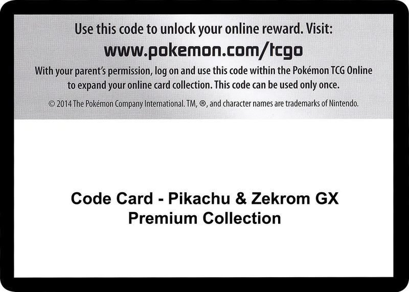 Image for Code Card - Pikachu & Zekrom GX Premium Collection (Miscellaneous Cards & Products) - Pokemon