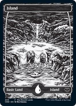 Island (Moonlit Land) (Foil Etched) (409) (WPN & Gateway Promos)
