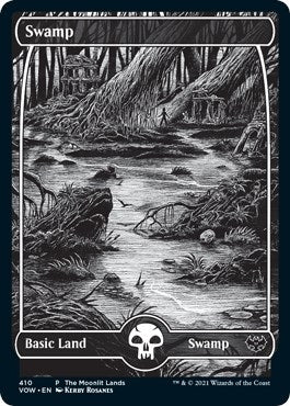 Swamp (Moonlit Land) (Foil Etched) (410) (WPN & Gateway Promos)
