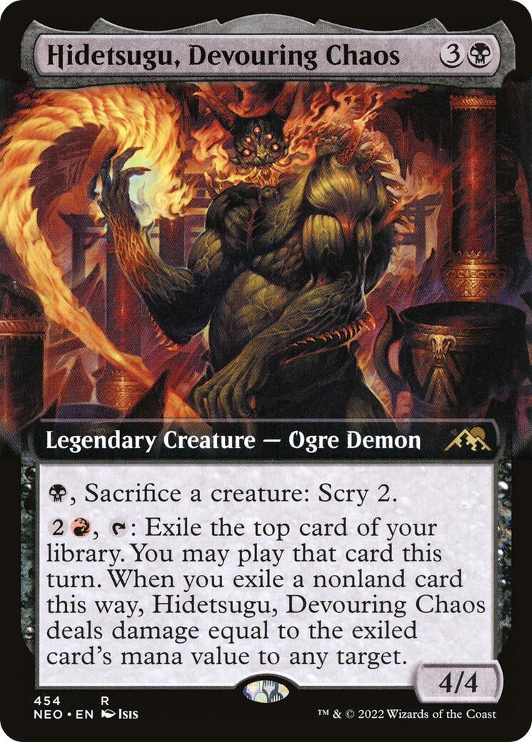 Hidetsugu, Devouring Chaos (Extended Art) (454) (Kamigawa: Neon Dynasty)