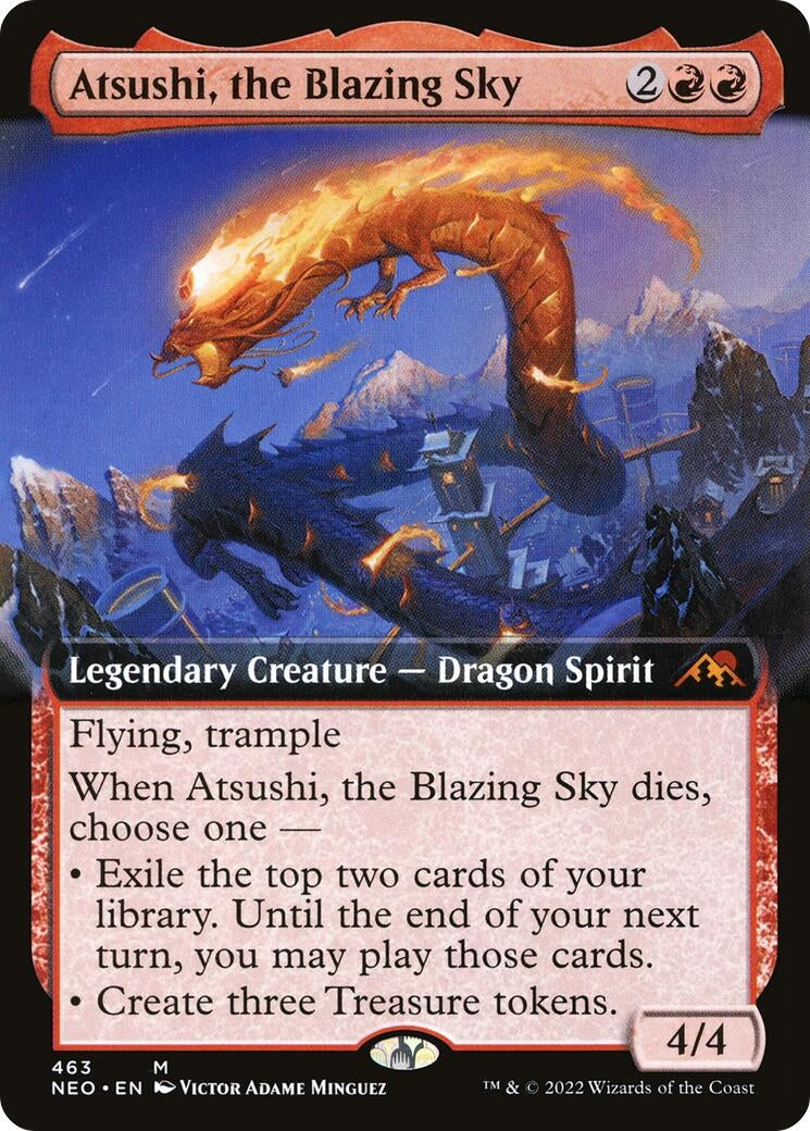 Atsushi, the Blazing Sky (Extended Art) (463) (Kamigawa: Neon Dynasty)