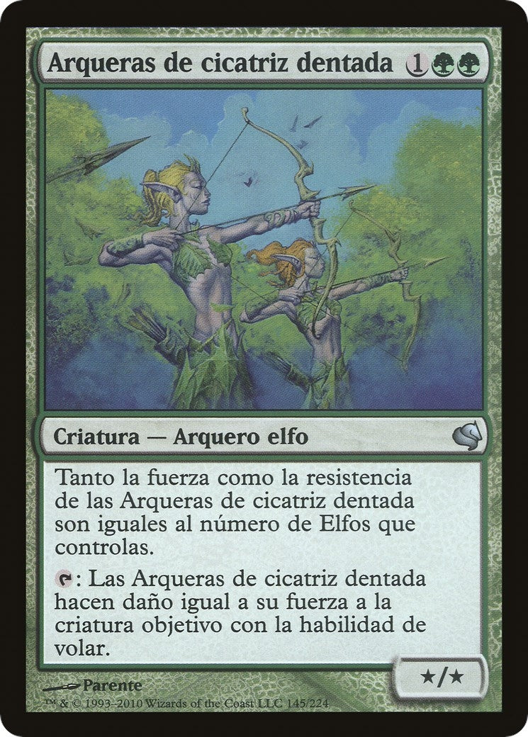 Jagged-Scar Archers (Spanish) - "Arqueras de cicatriz dentada" (145) (Magic Encyclopedia 2011 (Salvat))