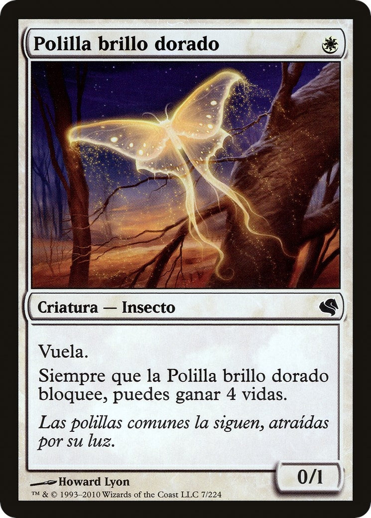Goldenglow Moth (Spanish) - "Polilla brillo dorado" (7) (Magic Encyclopedia 2011 (Salvat))