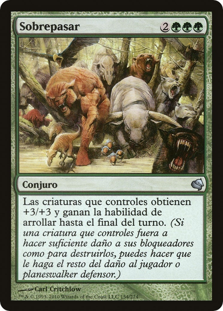 Overrun (Spanish) - "Sobrepasar" (154) (Magic Encyclopedia 2011 (Salvat))