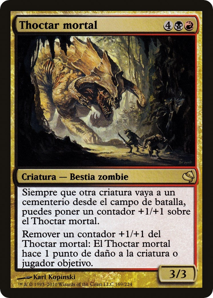 Deathbringer Thoctar (Spanish) - "Thoctar mortal" (169) (Magic Encyclopedia 2011 (Salvat))