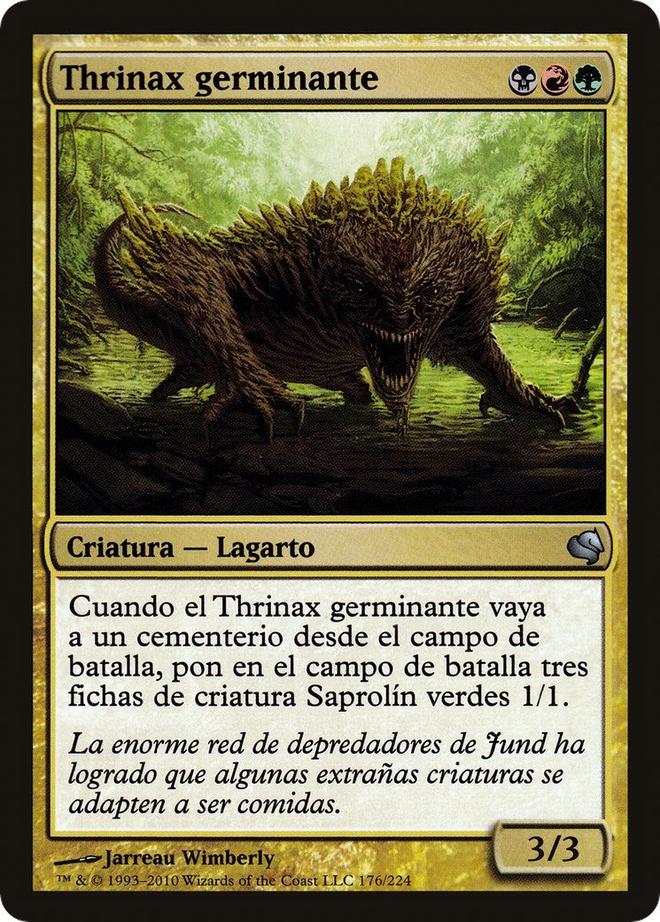 Sprouting Thrinax (Spanish) - "Thrinax germinante" (176) (Magic Encyclopedia 2011 (Salvat))