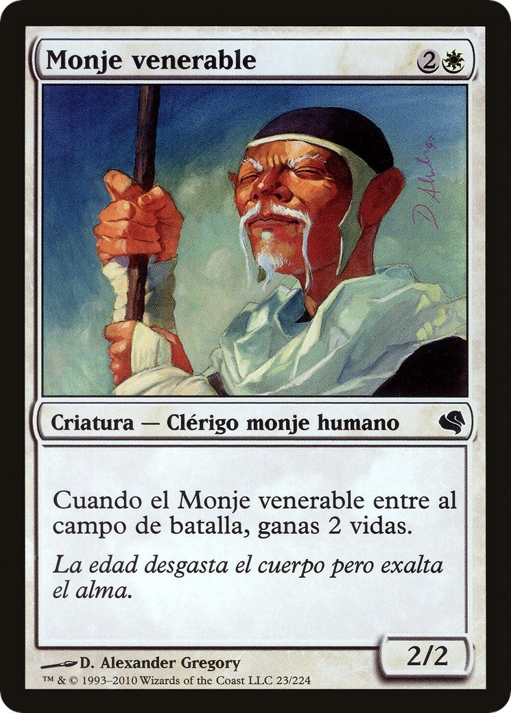 Venerable Monk (Spanish) - "Monje venerable" (23) (Magic Encyclopedia 2011 (Salvat))