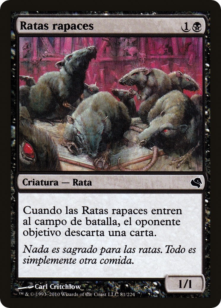Ravenous Rats (Spanish) - "Ratas rapaces" (81) (Magic Encyclopedia 2011 (Salvat))