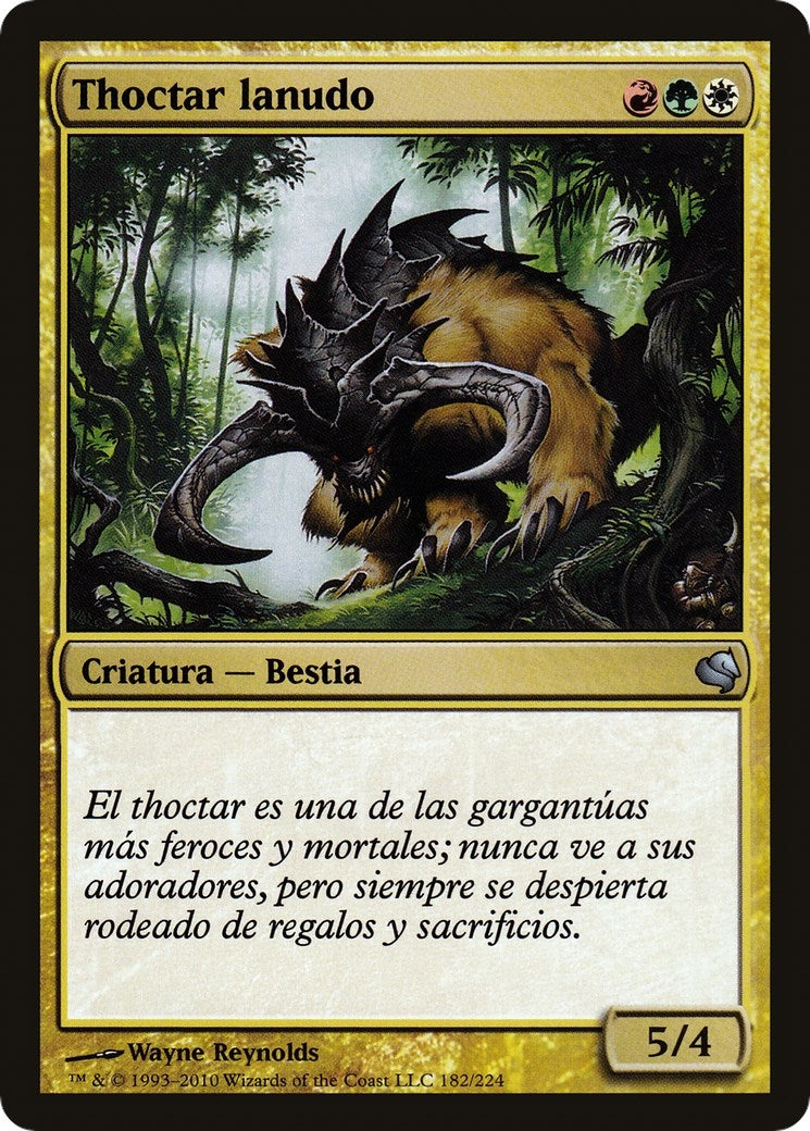 Woolly Thoctar (Spanish) - "Thoctar lanudo" (182) (Magic Encyclopedia 2011 (Salvat))