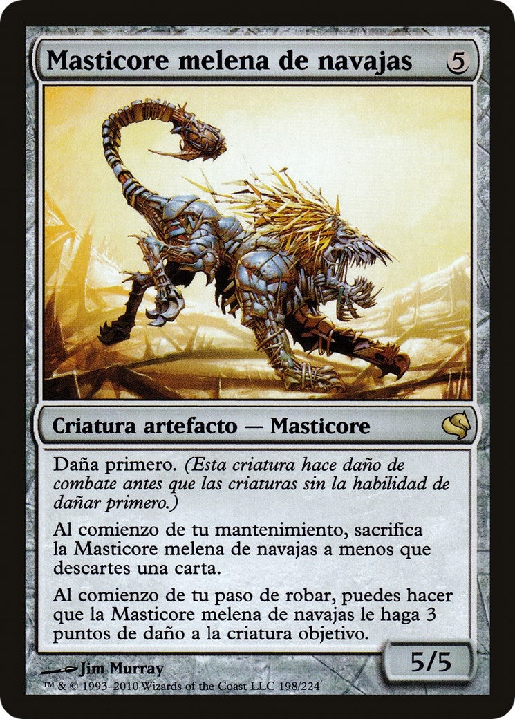 Razormane Masticore (Spanish) - "Masticore melena de navajas" (198) (Magic Encyclopedia 2011 (Salvat))