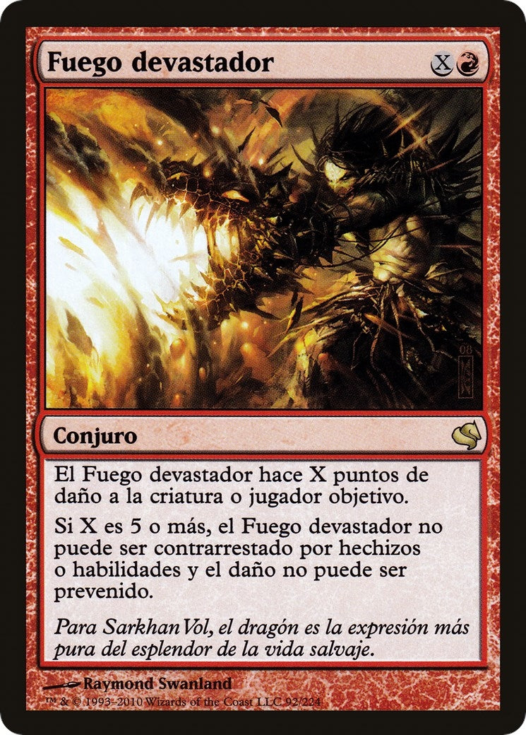 Banefire (Spanish) - "Fuego devastador" (92) (Magic Encyclopedia 2011 (Salvat))