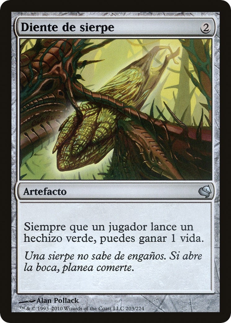 Wurm's Tooth (Spanish) - "Diente de sierpe" (203) (Magic Encyclopedia 2011 (Salvat))