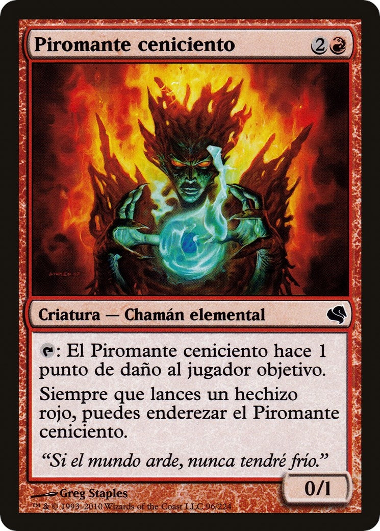 Cinder Pyromancer (Spanish) - "Piromante ceniciento" (96) (Magic Encyclopedia 2011 (Salvat))