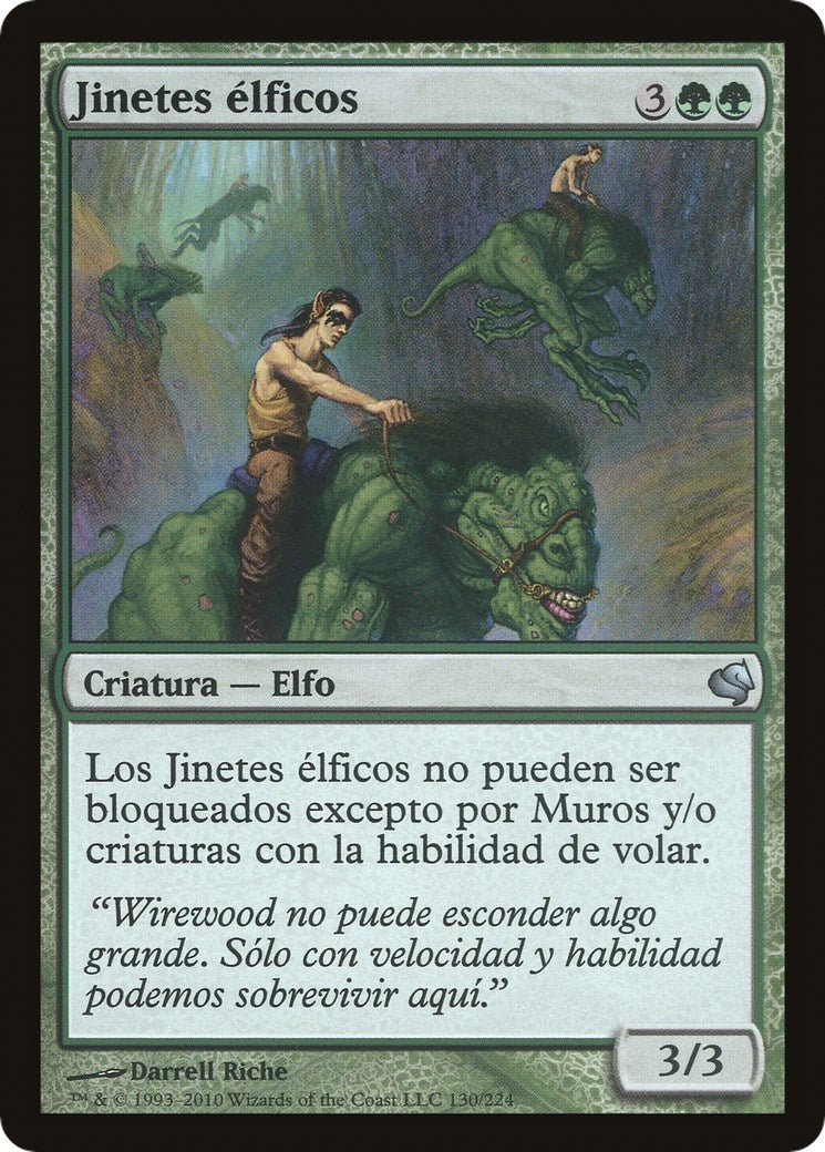 Elven Riders (Spanish) - "Jinetes elficos" (130) (Magic Encyclopedia 2011 (Salvat))