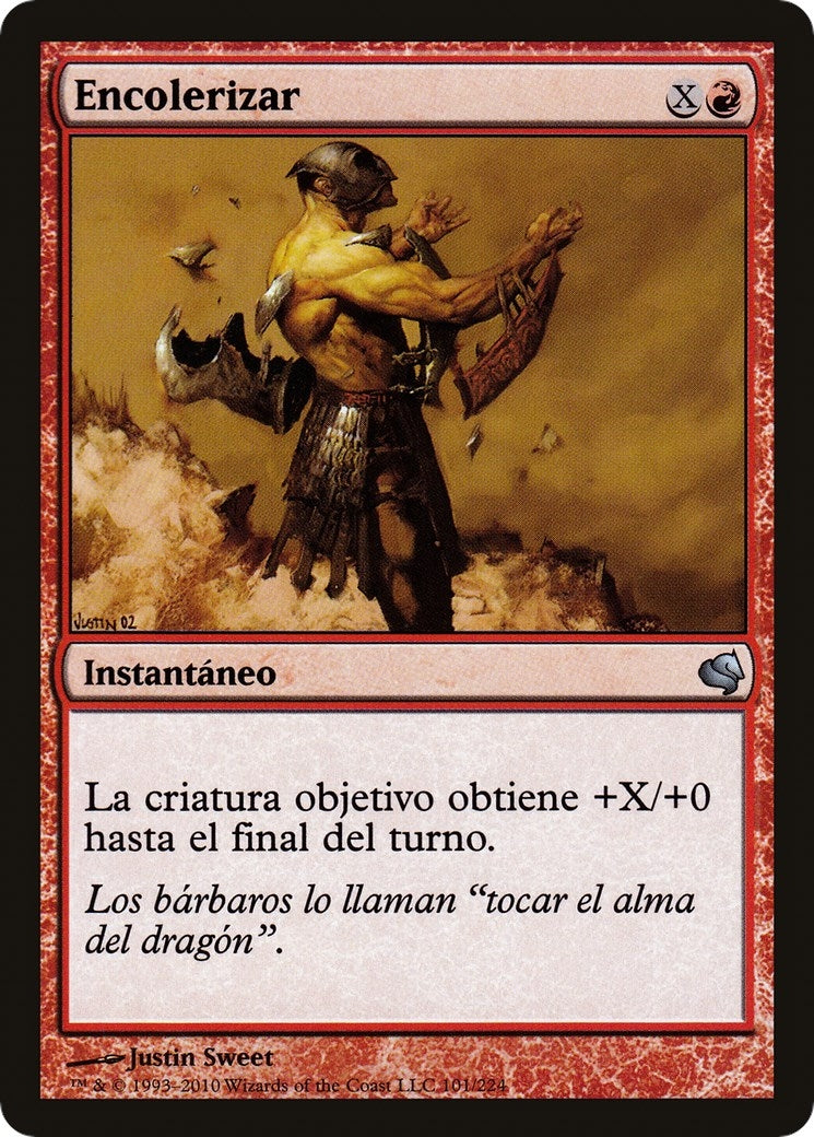 Enrage (Spanish) - "Encolerizar" (101) (Magic Encyclopedia 2011 (Salvat))