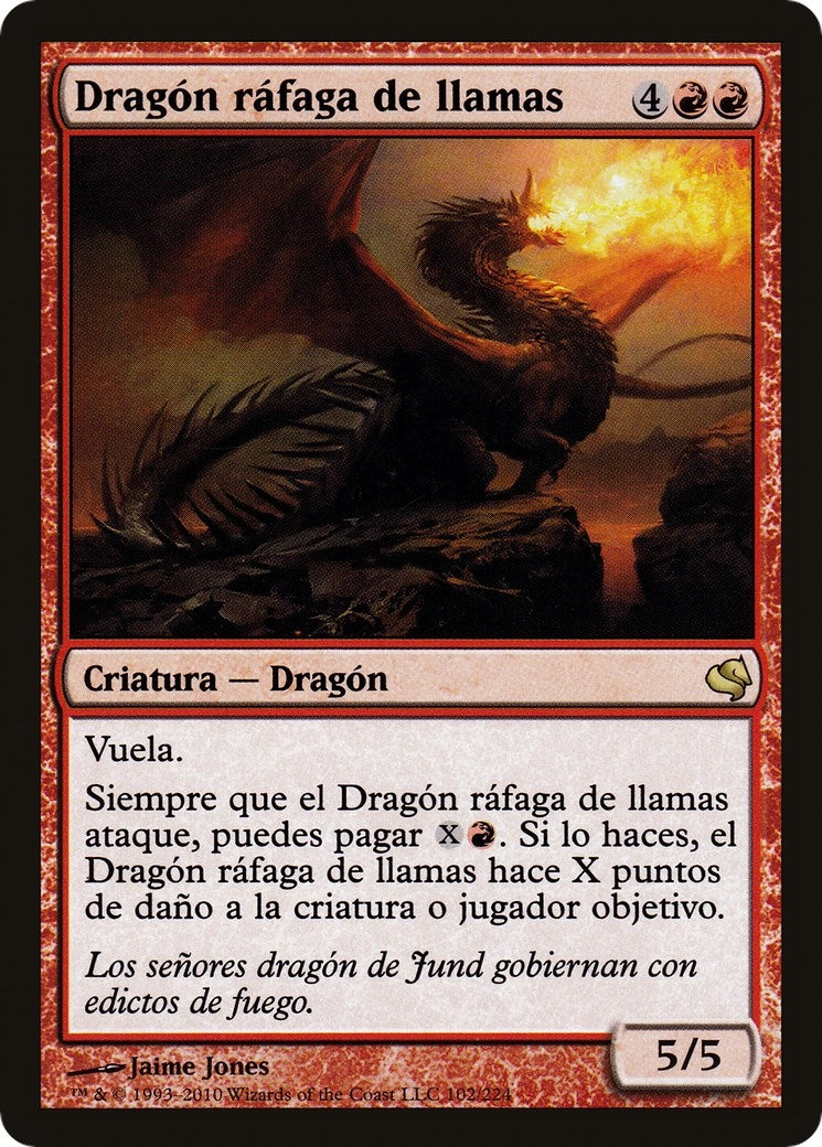 Flameblast Dragon (Spanish) - "Dragon rafaga de llamas" (102) (Magic Encyclopedia 2011 (Salvat))