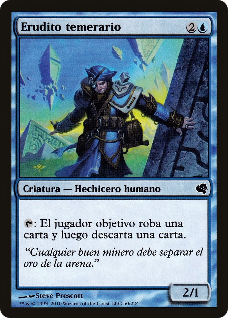 Reckless Scholar (Spanish) - "Erudito temerario" (50) (Magic Encyclopedia 2011 (Salvat))