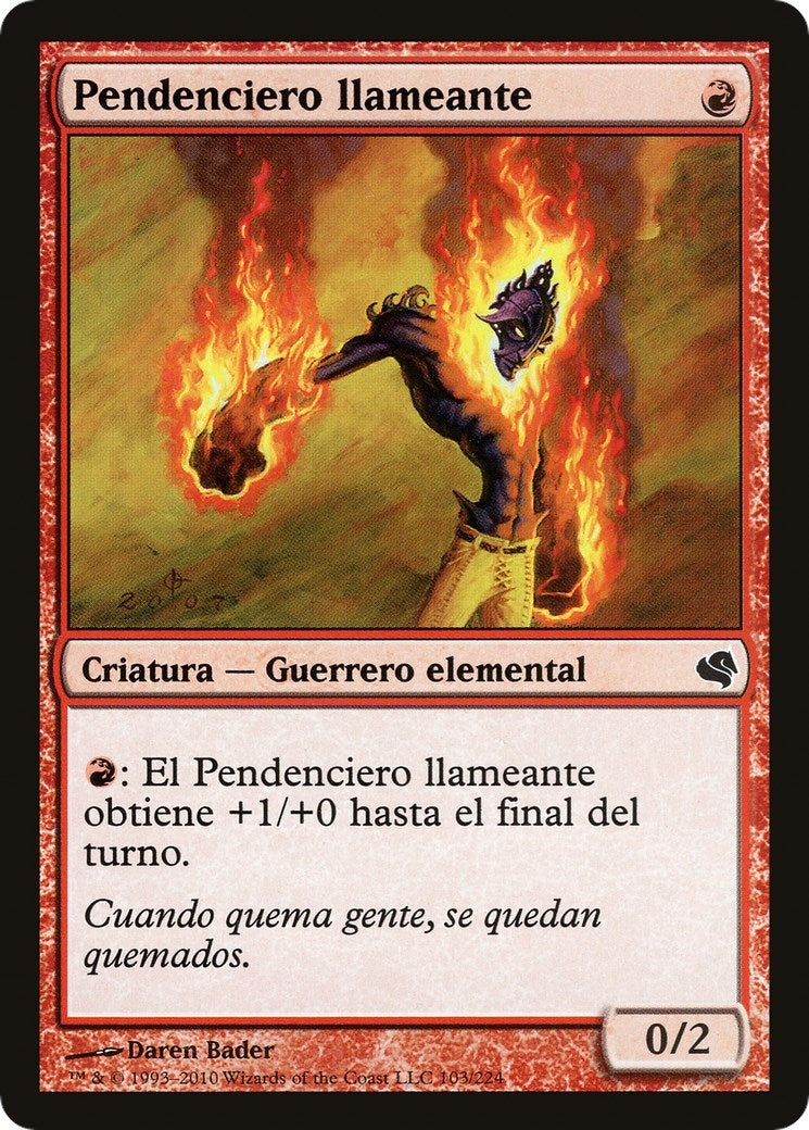 Flamekin Brawler (Spanish) - "Pendenciero llameante" (103) (Magic Encyclopedia 2011 (Salvat))