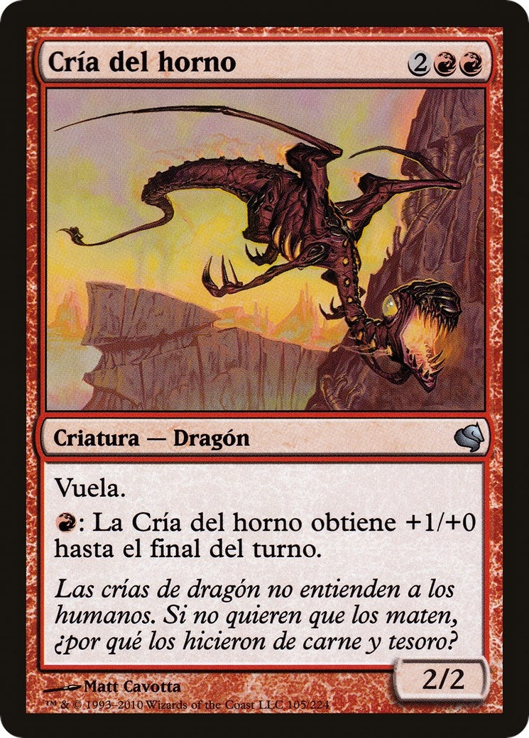 Furnace Whelp (Spanish) - "Cria del horno" (105) (Magic Encyclopedia 2011 (Salvat))