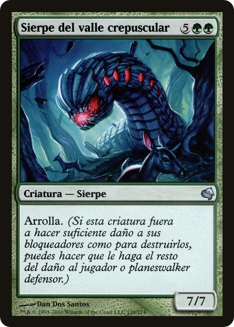 Duskdale Wurm (Spanish) - "Sierpe del valle crepuscular" (129) (Magic Encyclopedia 2011 (Salvat))