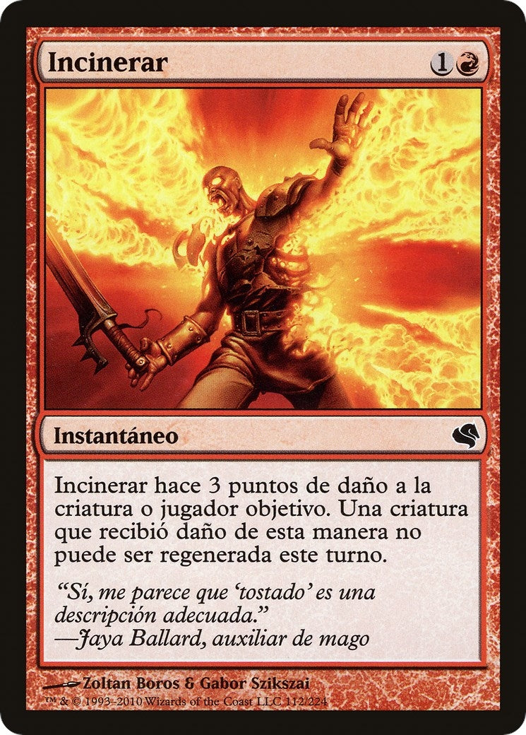 Incinerate (Spanish) - "Incinerar" (112) (Magic Encyclopedia 2011 (Salvat))
