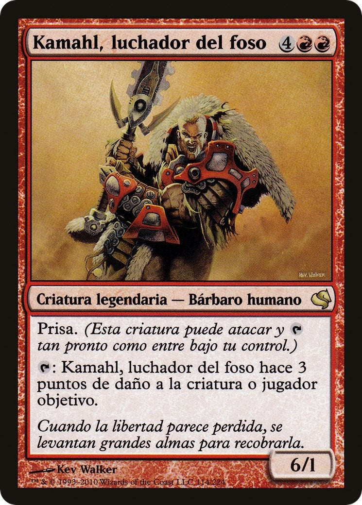 Kamahl, Pit Fighter (Spanish) - "Kamahl, luchador del foso" (114) (Magic Encyclopedia 2011 (Salvat))
