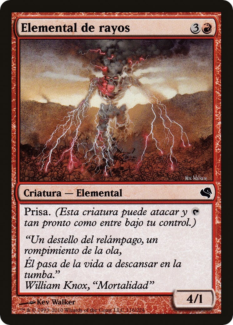 Lightning Elemental (Spanish) - "Elemental de rayos" (116) (Magic Encyclopedia 2011 (Salvat))