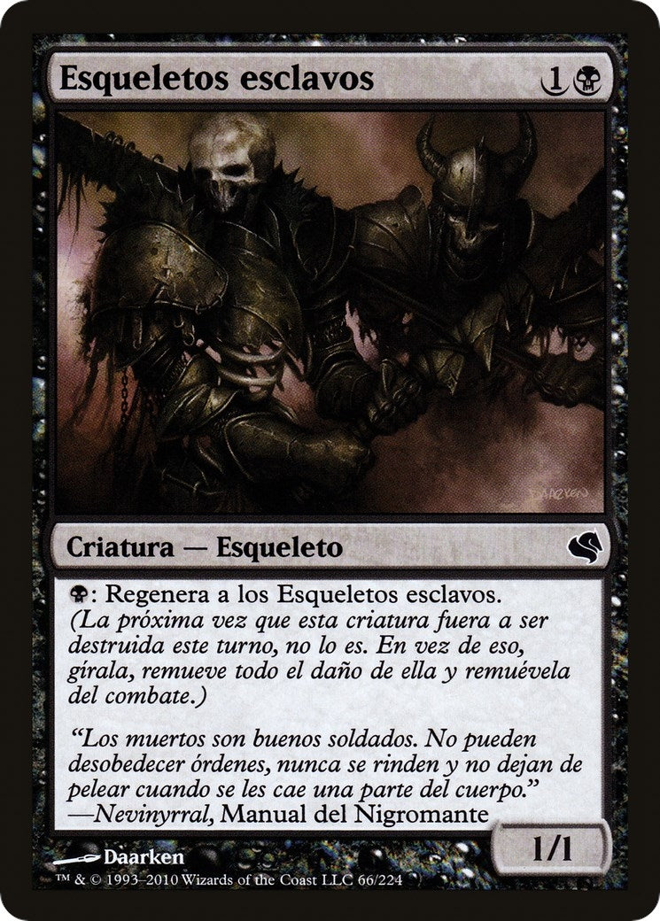Drudge Skeletons (Spanish) - "Esqueletos esclavos" (66) (Magic Encyclopedia 2011 (Salvat))