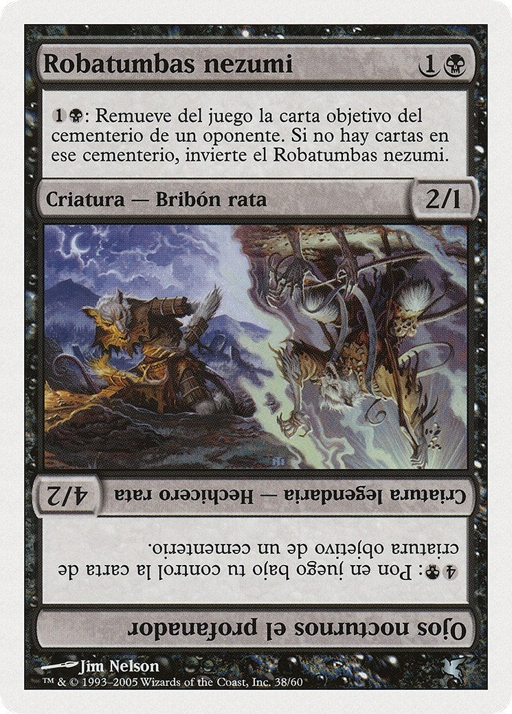 Nezumi Graverobber // Nighteyes the Desecrator (Spanish) - "Robatumbas nezumi" (A38) (A38) (Magic Encyclopedia 2005 (Salvat/Hachette))