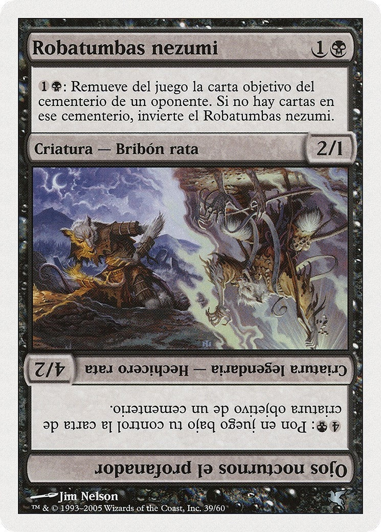 Nezumi Graverobber // Nighteyes the Desecrator (Spanish) - "Robatumbas nezumi" (A39) (A39) (Magic Encyclopedia 2005 (Salvat/Hachette))