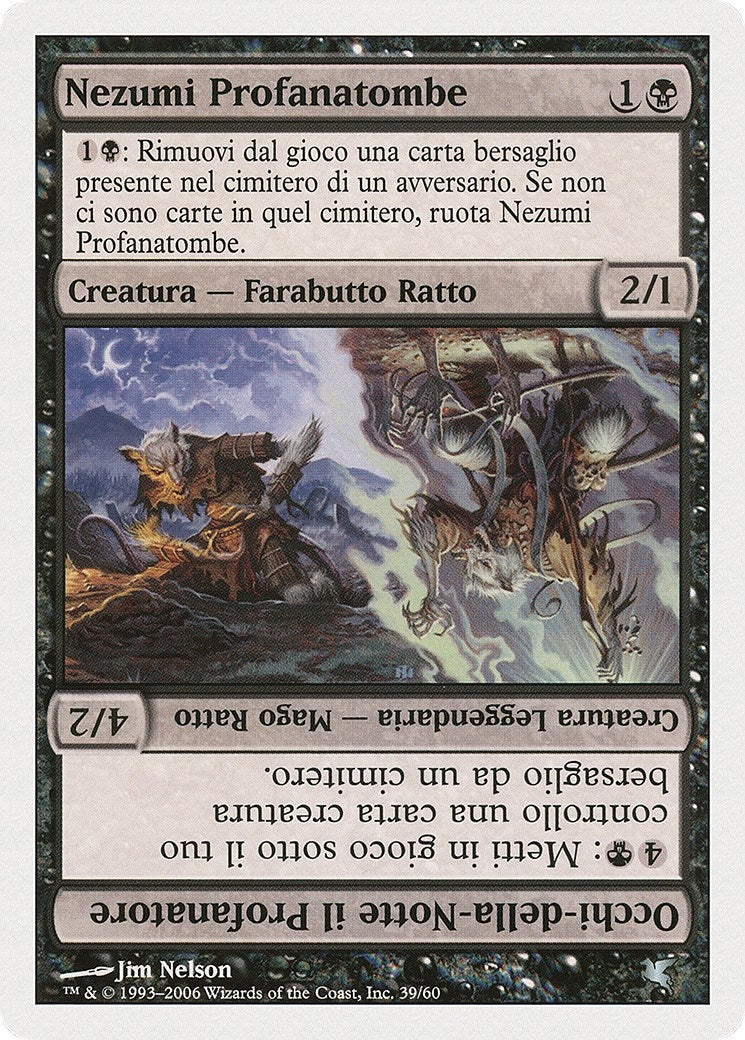 Nezumi Graverobber // Nighteyes the Desecrator (Italian) - "Nezumi Profanatombe" (A39) (A39) (Magic Encyclopedia 2005 (Salvat/Hachette))