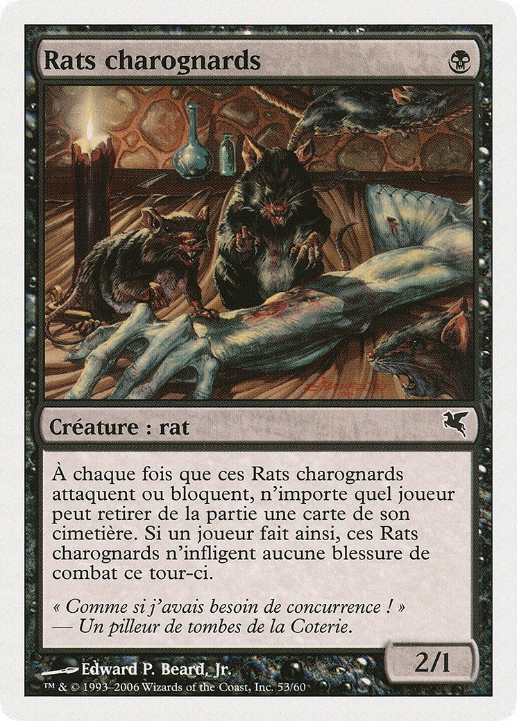 Carrion Rats (French) - "Rats charognards" (A53) (A53) (Magic Encyclopedia 2005 (Salvat/Hachette))