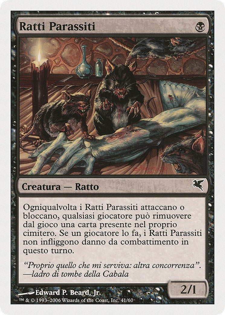 Carrion Rats (Italian) - "Ratti Parassiti" (A41) (A41) (Magic Encyclopedia 2005 (Salvat/Hachette))